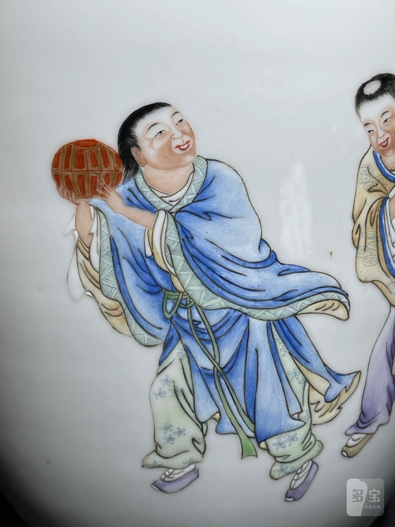 民国 粉彩四圣图瓶一对 - 图19